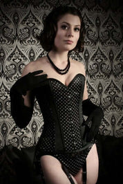 Kinnaird Ireland Dita Corset In Black With White Dots