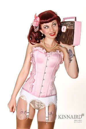 Kinnaird Ireland Retro Pink Gingham Over The Bust Dita Corset With Satin