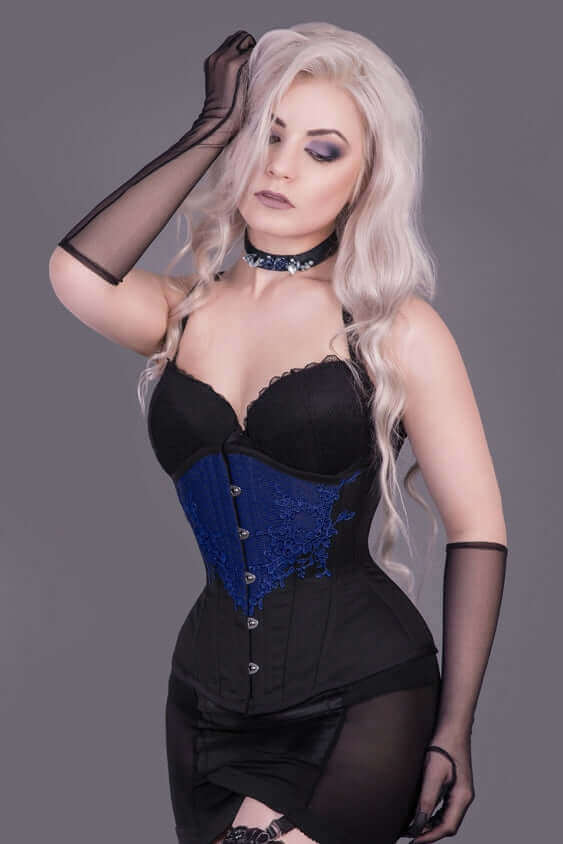 Burlesque Blue Steel Boned Corset