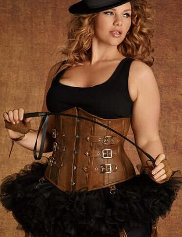 Ringmaster or Ringmistress Tan Leather Corset