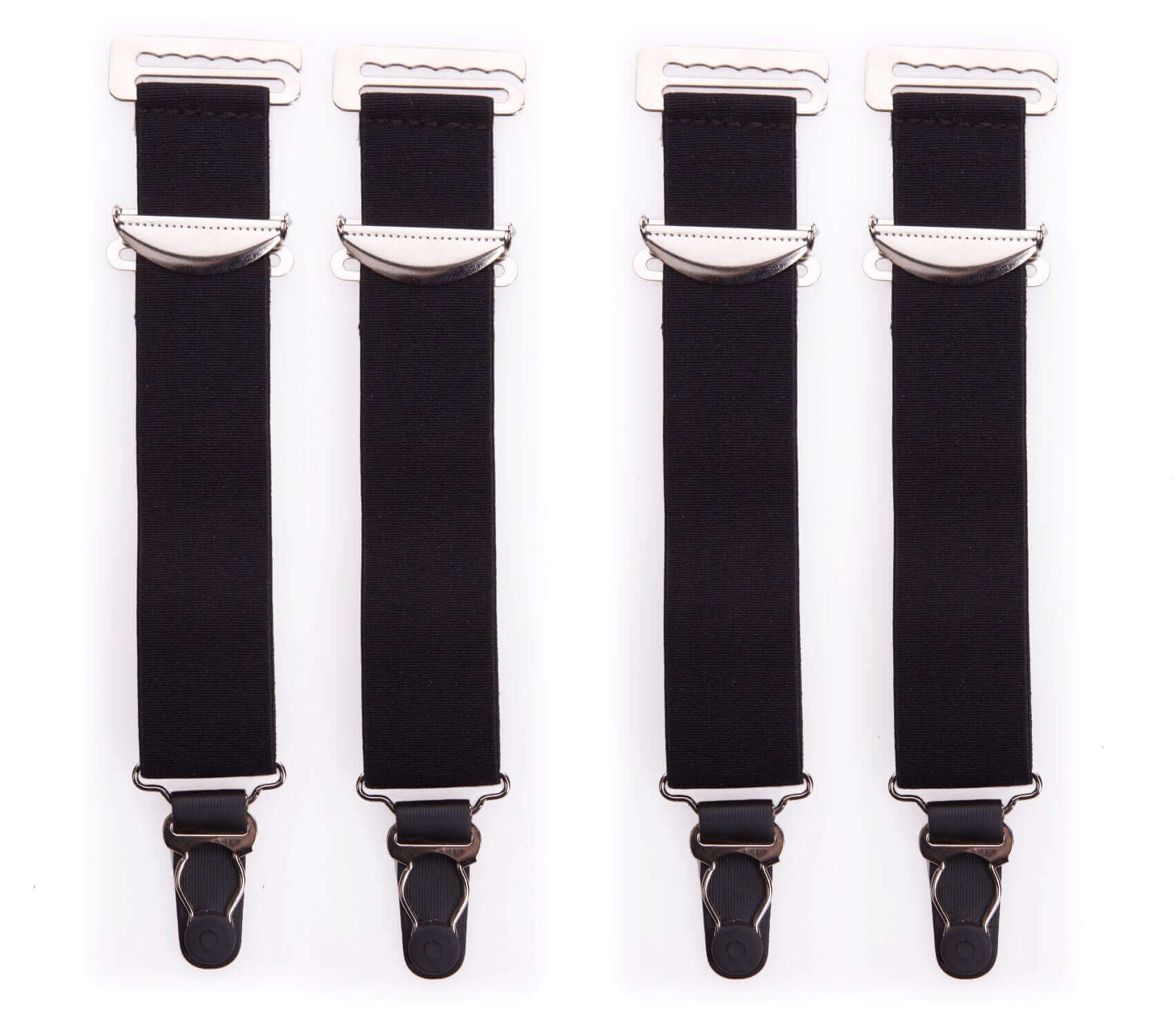 4 Wide Black High Quality Metal Suspenders/Garters