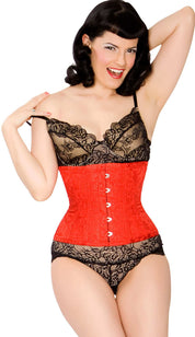 Playgirl Eve Steel Boned Red Brocade Cincher Corset