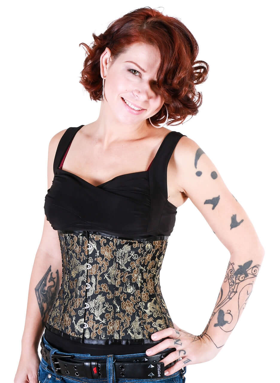 Playgirl Eve Steel Boned Dragon Brocade Cincher