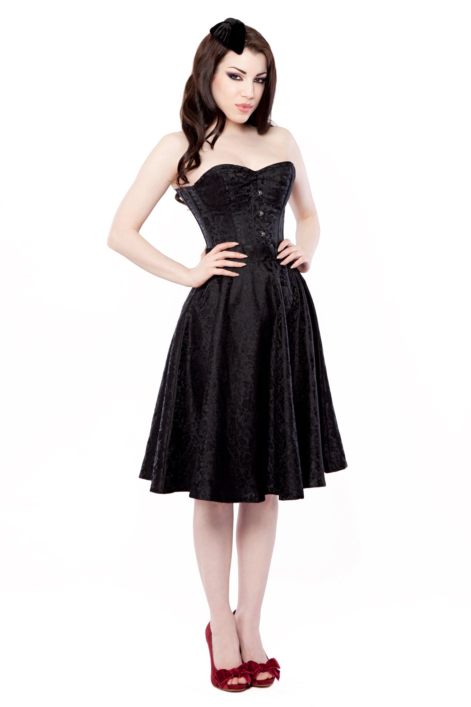 Black Floral Corset Dress