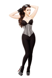 Black & White Stripe Corset & Shoes