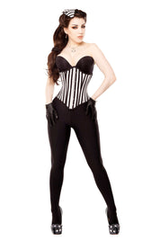 Black & White Stripe Corset & Shoes