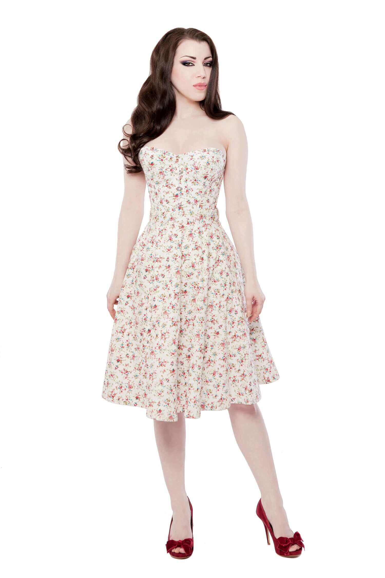 Playgirl Ivory Floral Circle Skirt