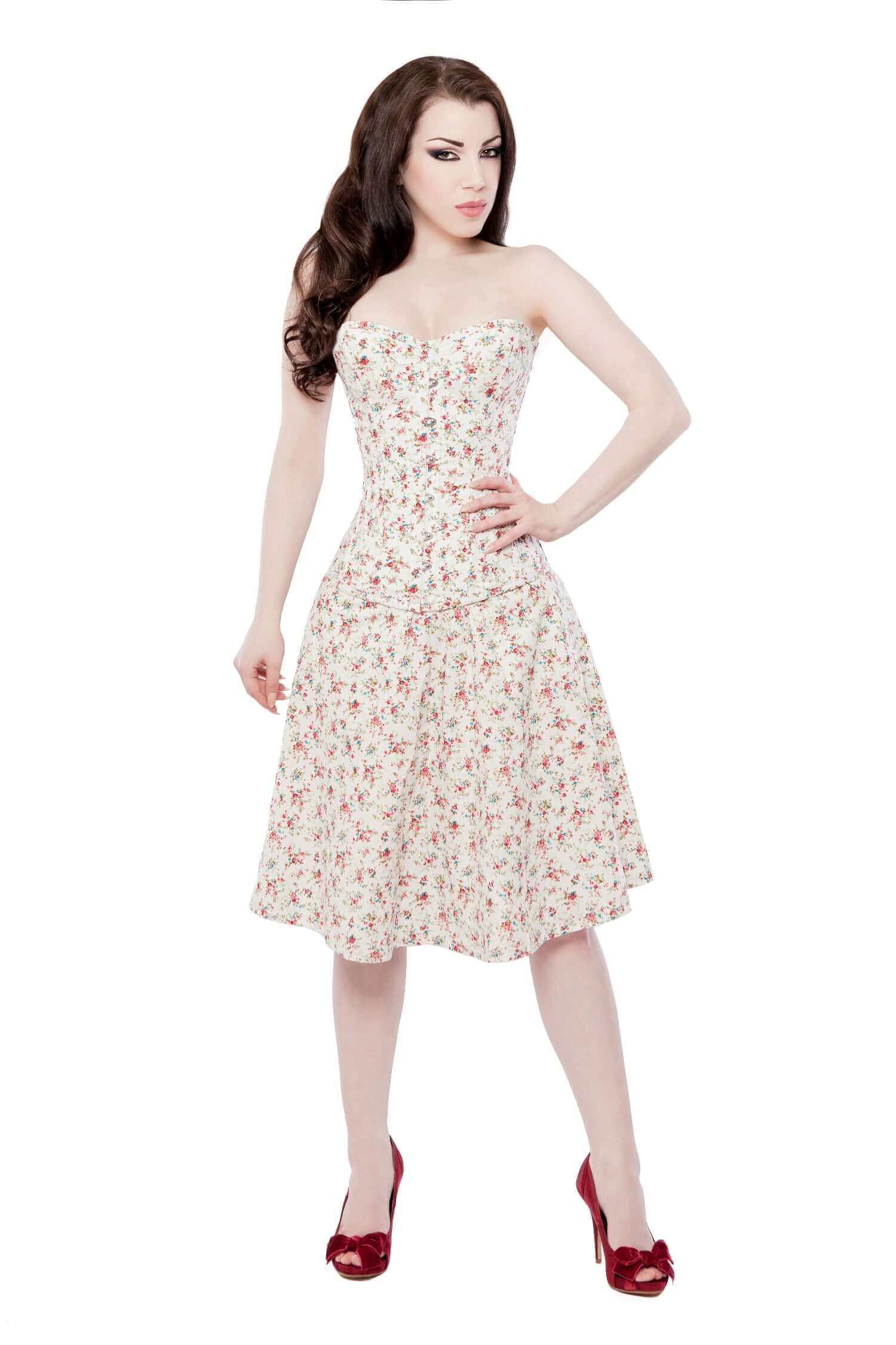 Playgirl Ivory Floral Circle Skirt