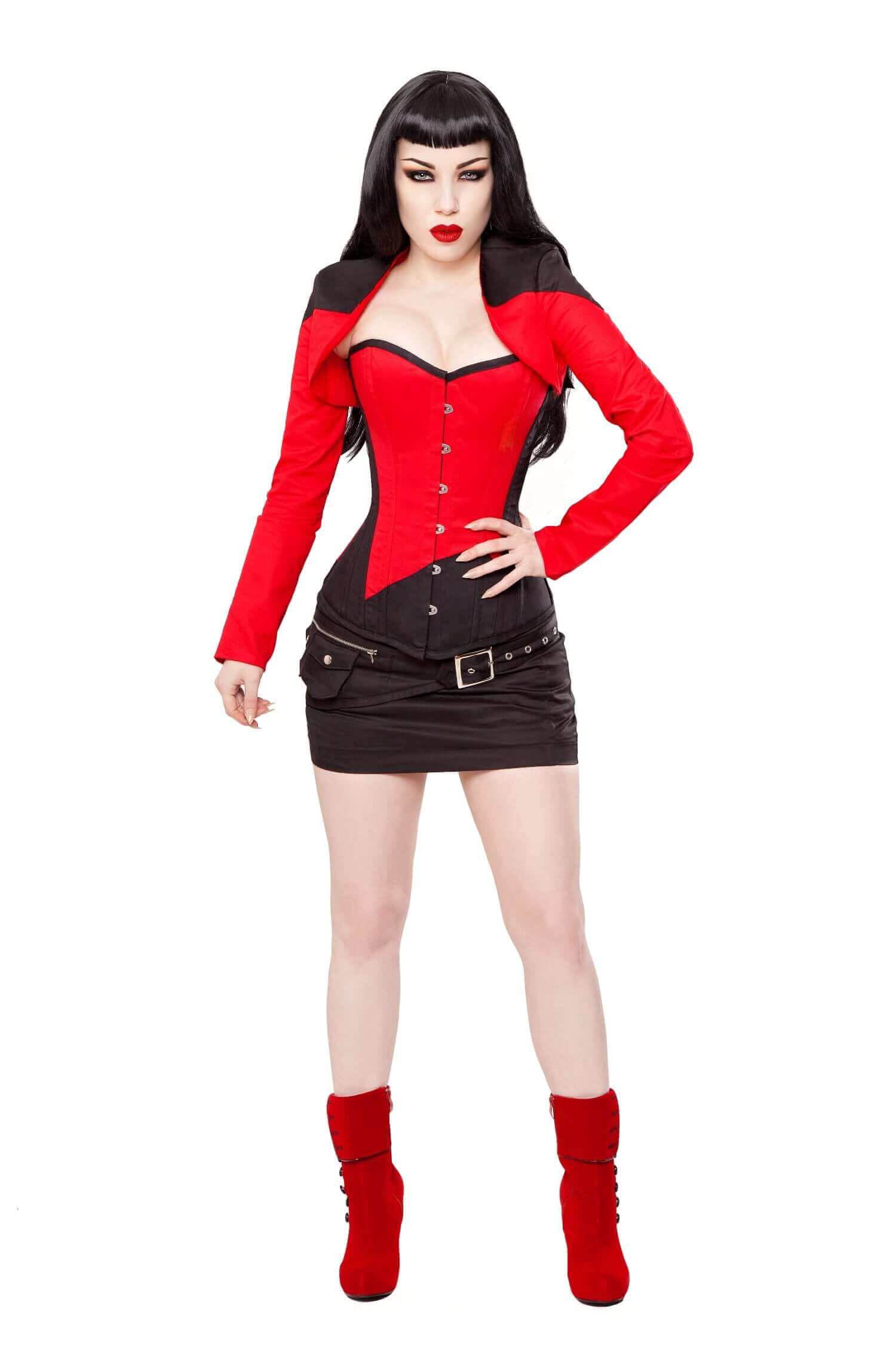 Playgirl Black & Red Cotton Bolero Shrug Top