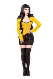 Playgirl Black & Yellow Cotton Bolero Shrug Top