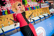 Black/Red Corset, Bolero, Skirt, & Boots Outfit