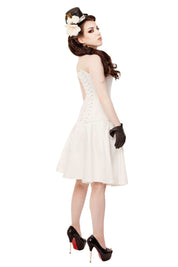 Playgirl Ivory Satin Cirle Skirt