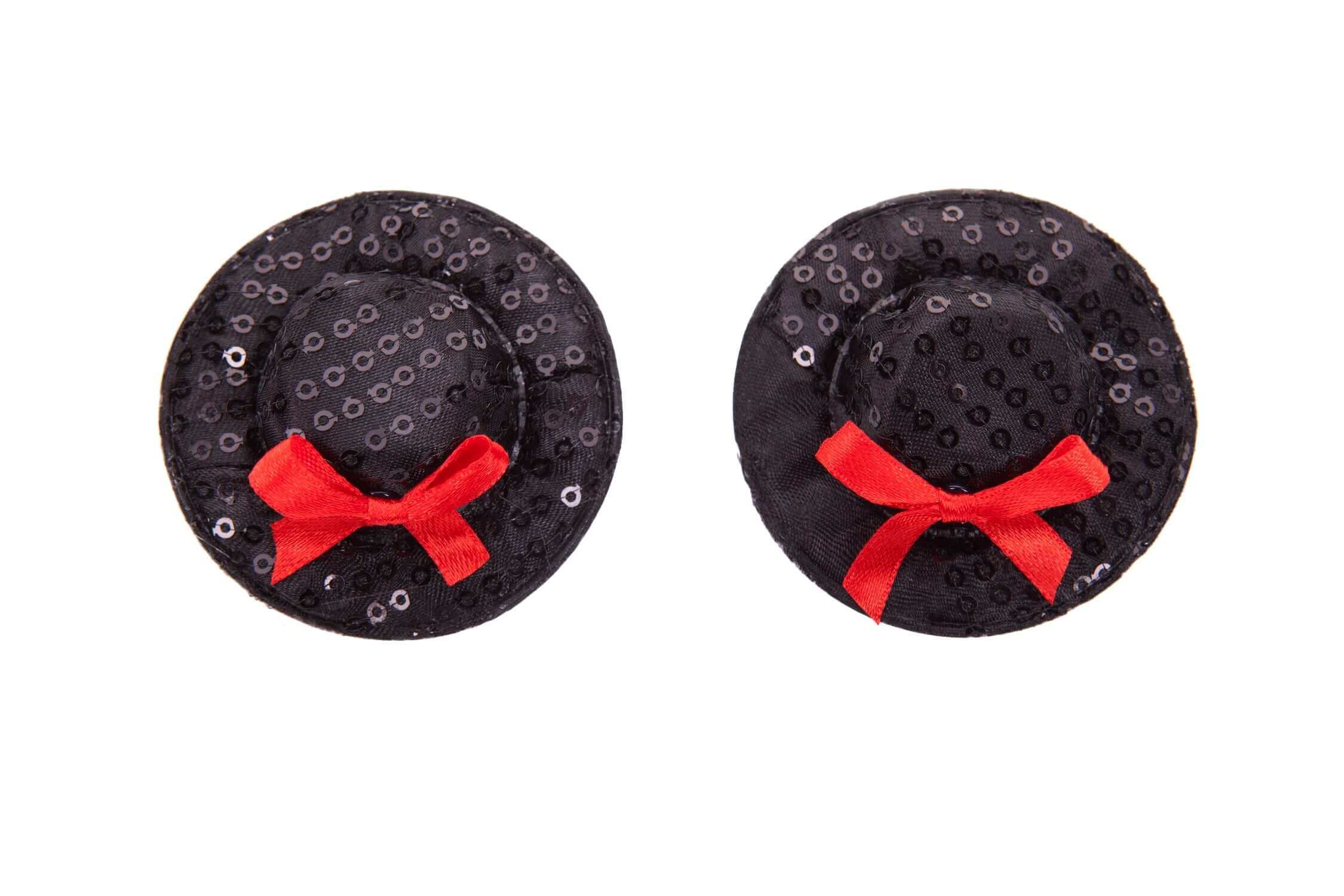 Black Top Hat Nipple Pasties