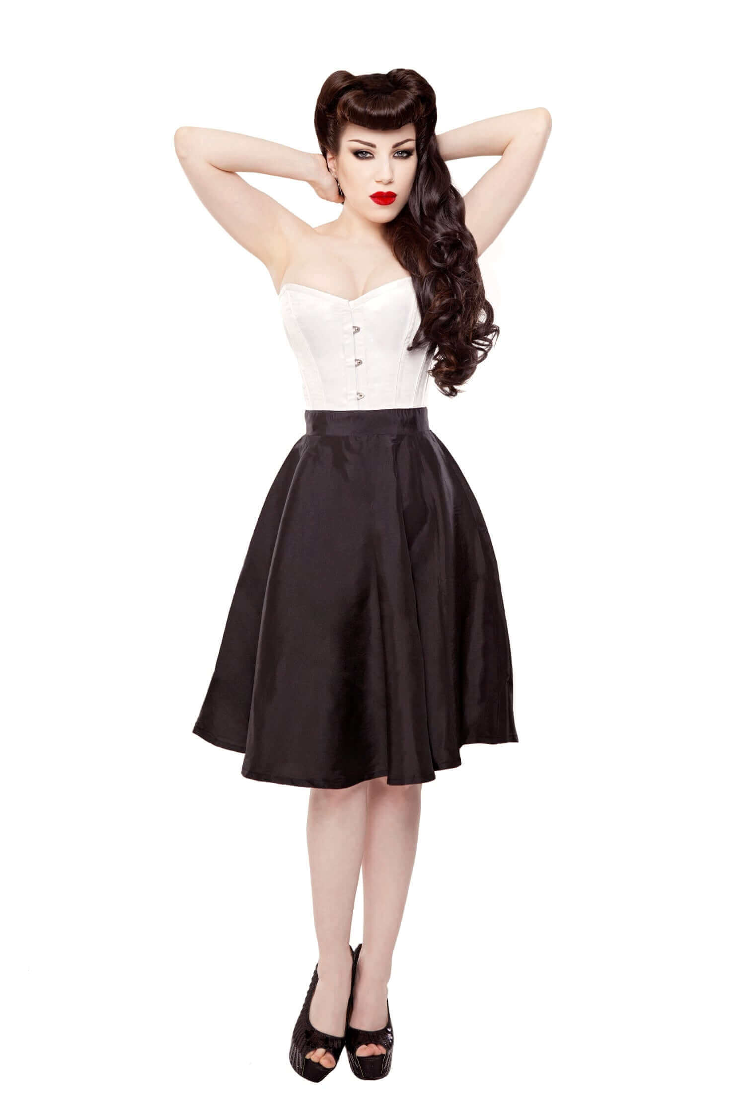 Playgirl Black Tafetta Circle Skirt