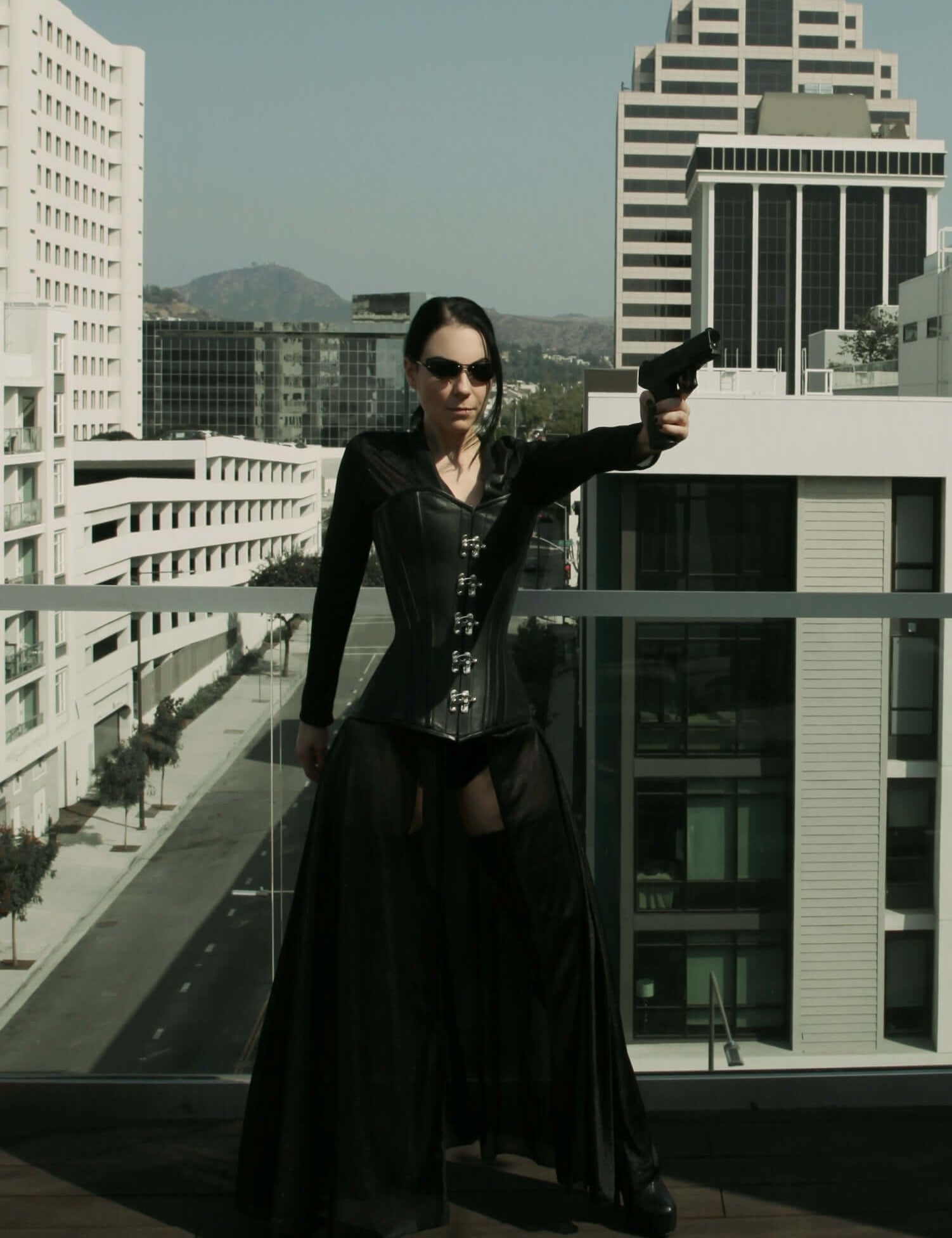 The Matrix Black Leather Corset
