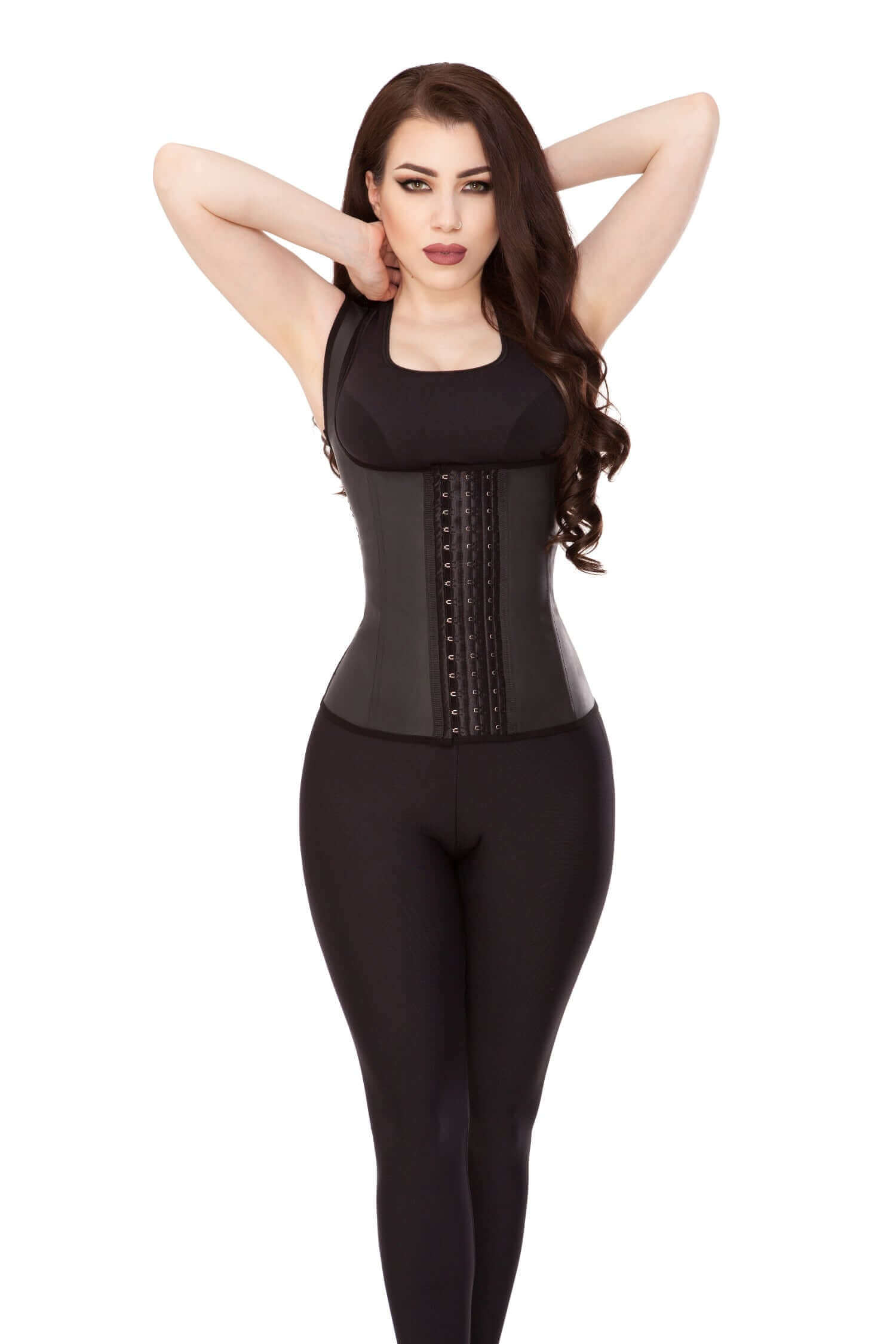 Playgirl Black Pure Latex Waist Trainer Sports Vest