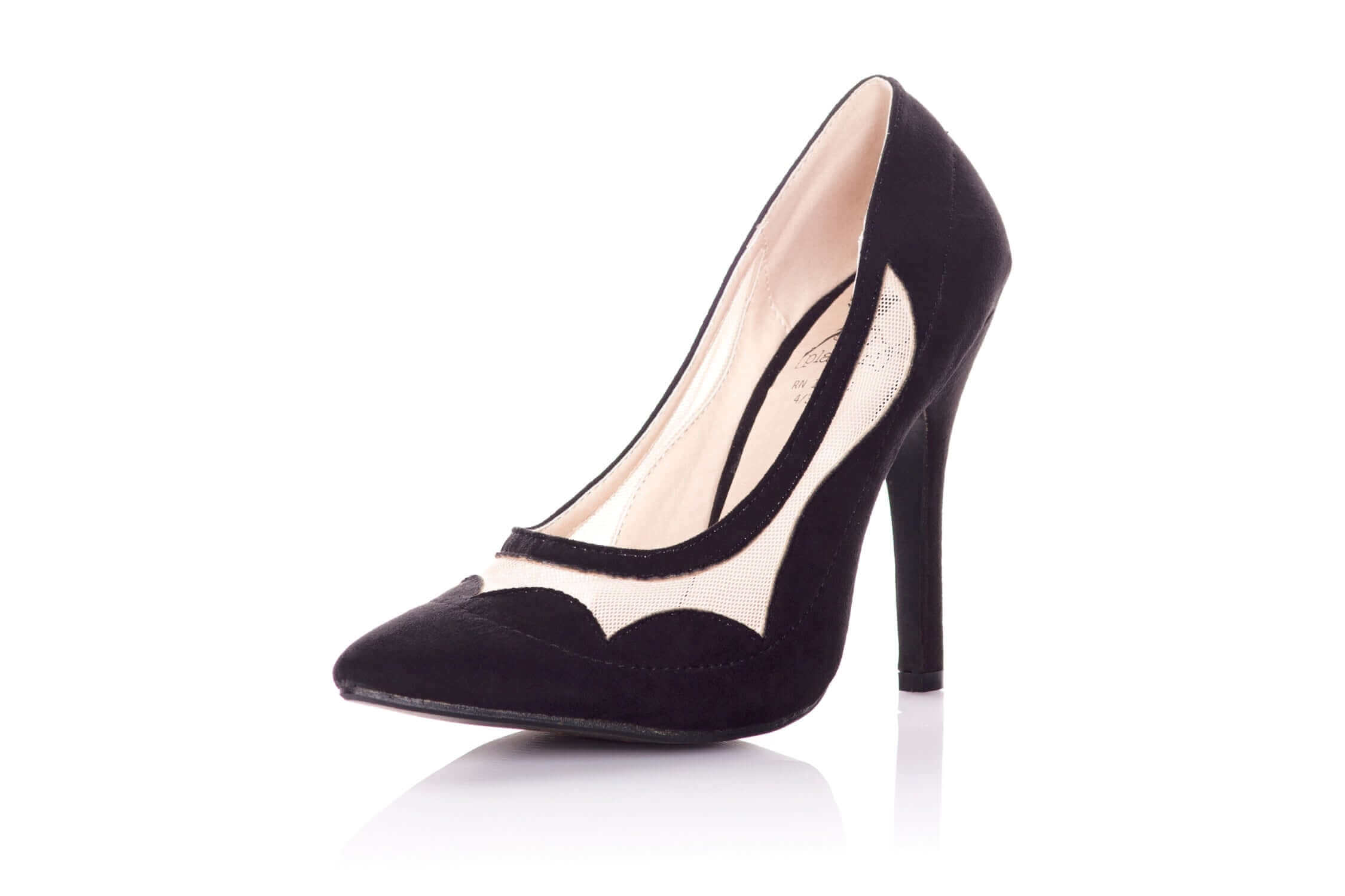 Playgirl Black Suede & Mesh Heels