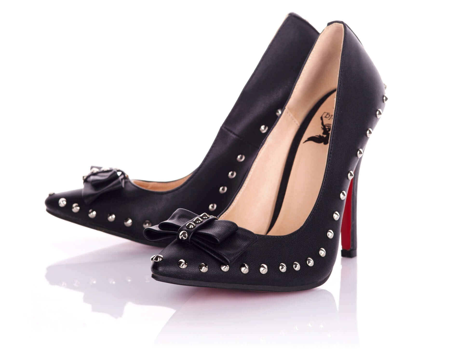 Playgirl Stud &amp; Bow Stilleto Heels