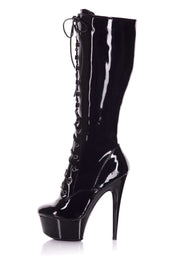 Gothic Gored Corset & Black Patent Boots