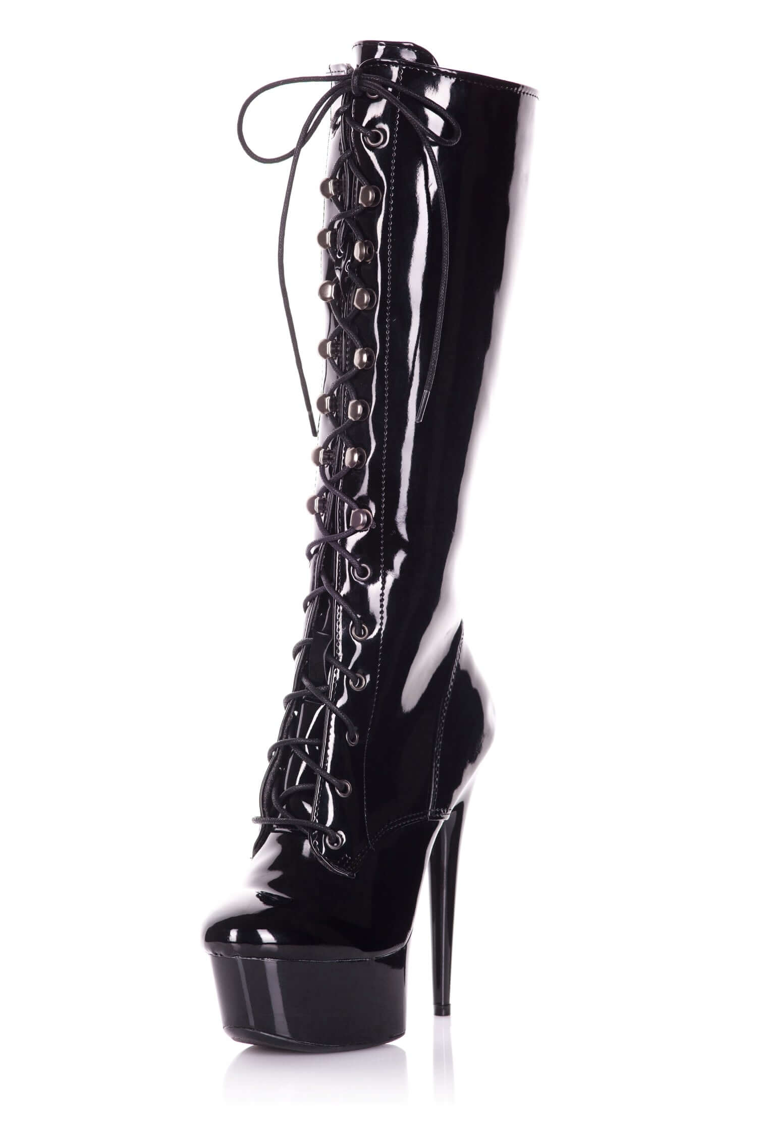 Kinnaird Dita Duchess Satin Black Corset & Patent Boots