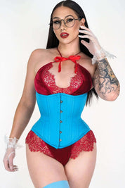 The Pirate Corset in Aqua